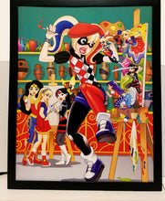 Load image into Gallery viewer, Super Hero Girls Harley Quinn by Yancey Labat 11x14 FRAMED DC Comics Art Print Poster
