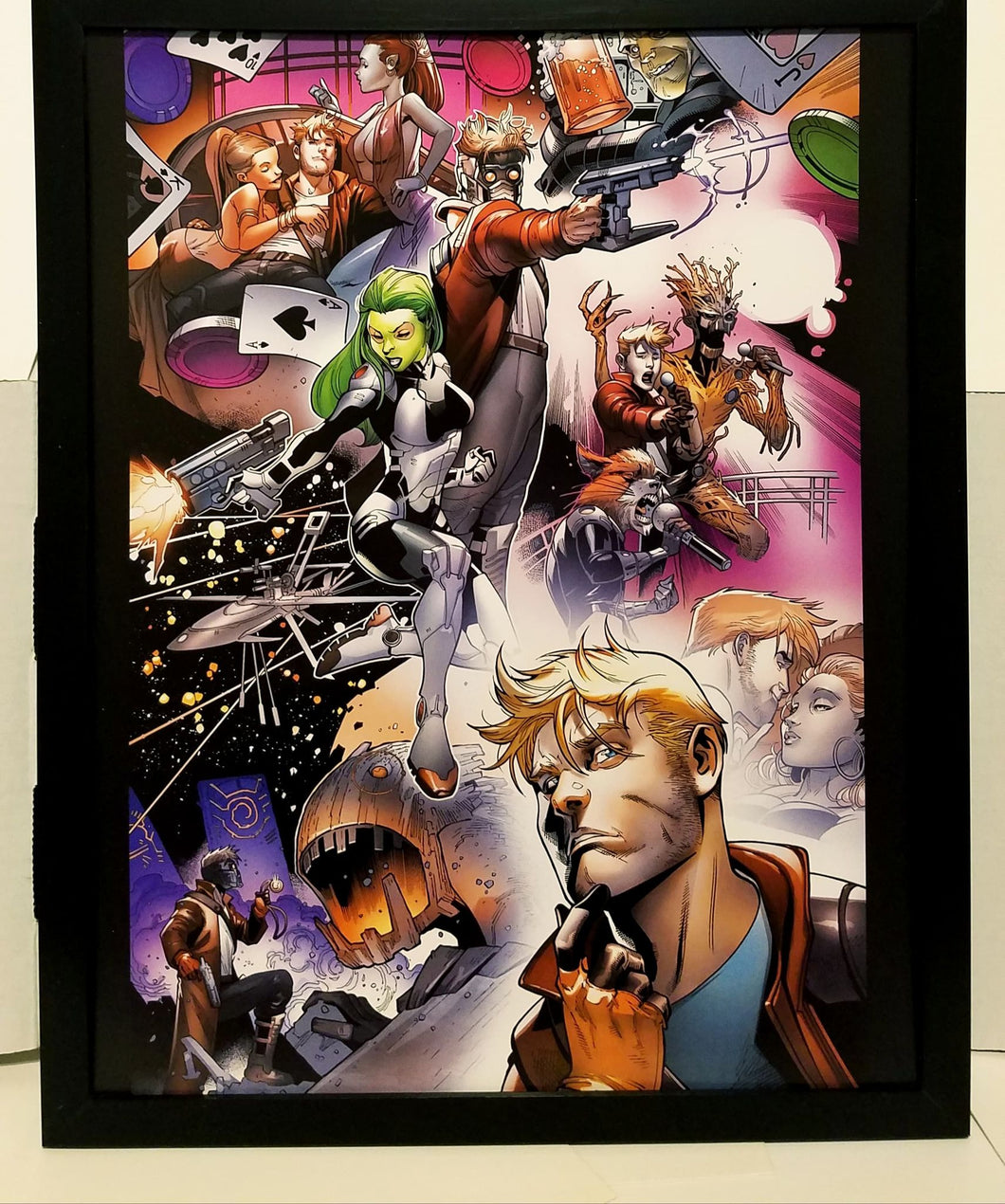 Guardians Galaxy Starlord by Paco Medina 11x14 FRAMED Marvel Comics Art Print Poster