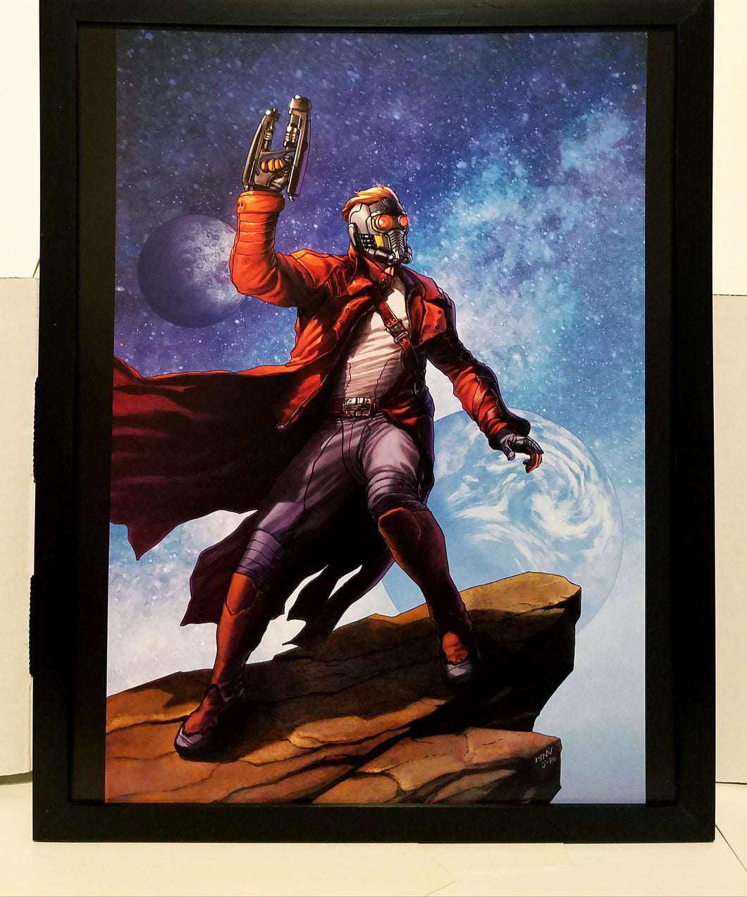 Guardians Galaxy Starlord by Steve McNiven 11x14 FRAMED Marvel Comics Art Print Poster