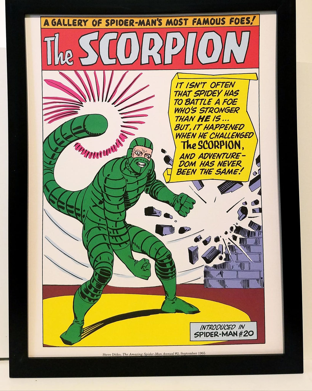 Spider-Man Scorpion by Steve Ditko 9x12 FRAMED Marvel Comics Vintage Art Print Poster