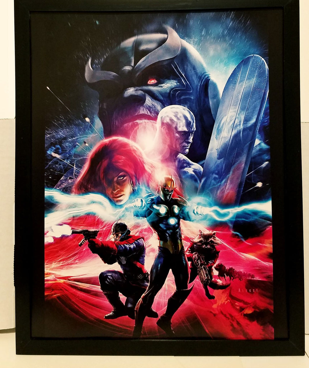 Nova Silver Surfer Thanos by Aleksi Briclot 11x14 FRAMED Marvel Comics Art Print Poster