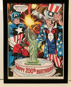 Captain America Bicentennial by Jack Kirby 9x12 FRAMED Marvel Comics Vintage Art Print Poster