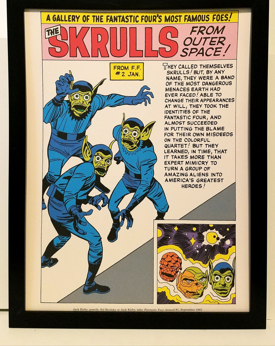 Skrulls Fantastic Four by Jack Kirby 9x12 FRAMED Marvel Comics Vintage Art Print Poster