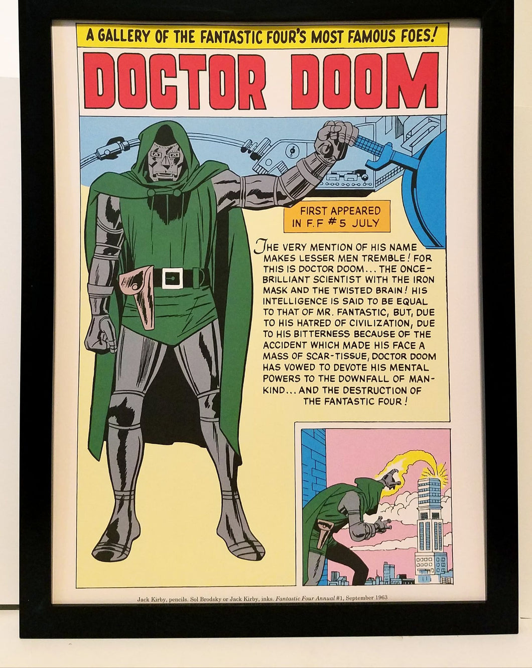 Dr Doctor Doom by Jack Kirby 9x12 FRAMED Marvel Comics Vintage Art Print Poster