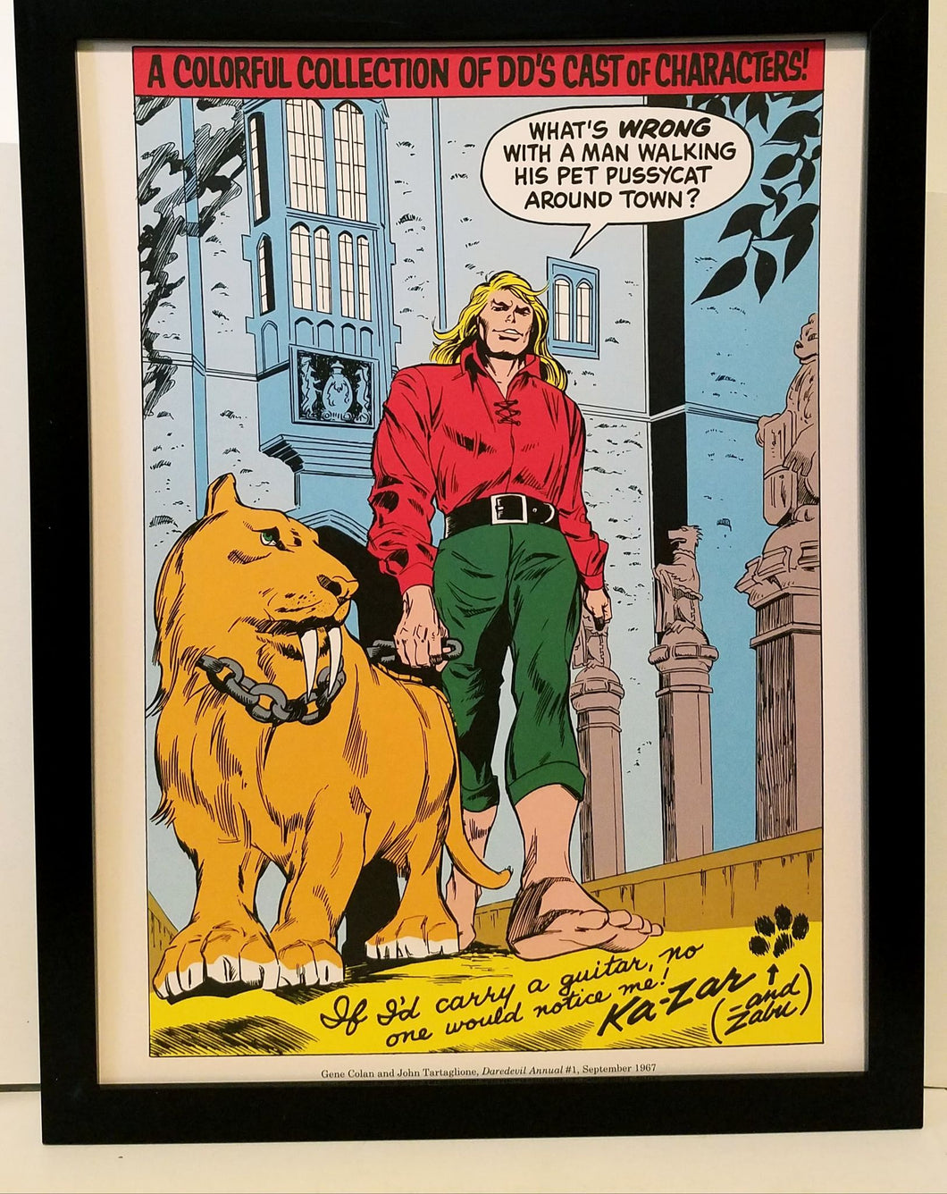 Ka-Zar by Gene Colan 9x12 FRAMED Marvel Comics Vintage Art Print Poster