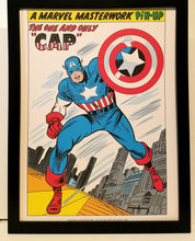 Load image into Gallery viewer, Captain America by Jack Kirby 9x12 FRAMED Marvel Comics Vintage Art Print Poster
