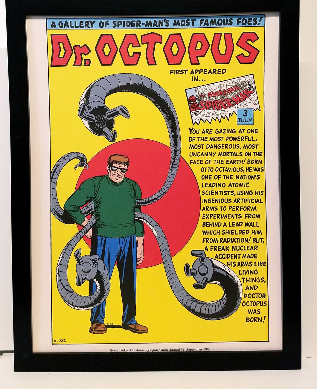 Spider-Man Dr Octopus by Steve Ditko 9x12 FRAMED Marvel Comics Vintage Art Print Poster