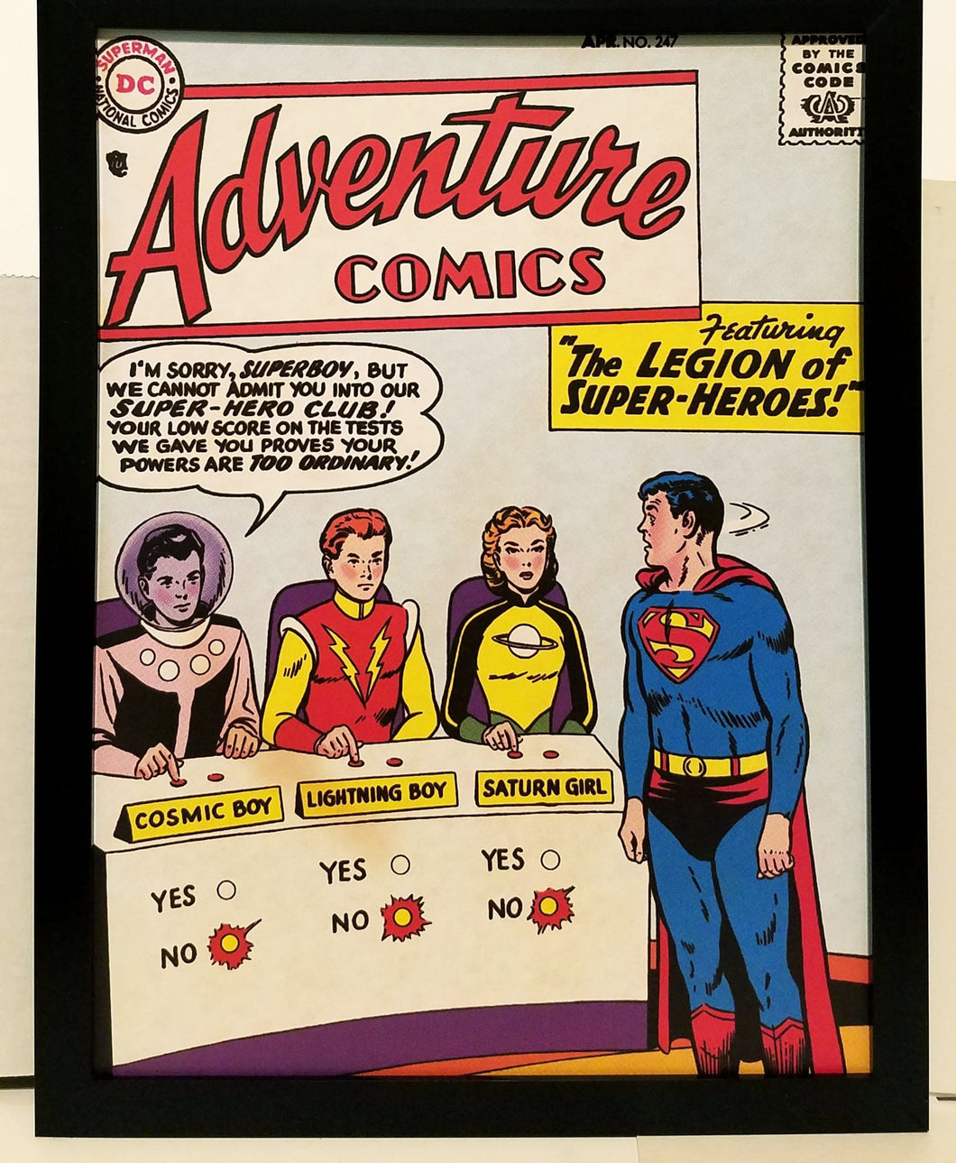 Adventure Comics #247 by Curt Swan 9x12 FRAMED Vintage 1958 DC Art Print Poster