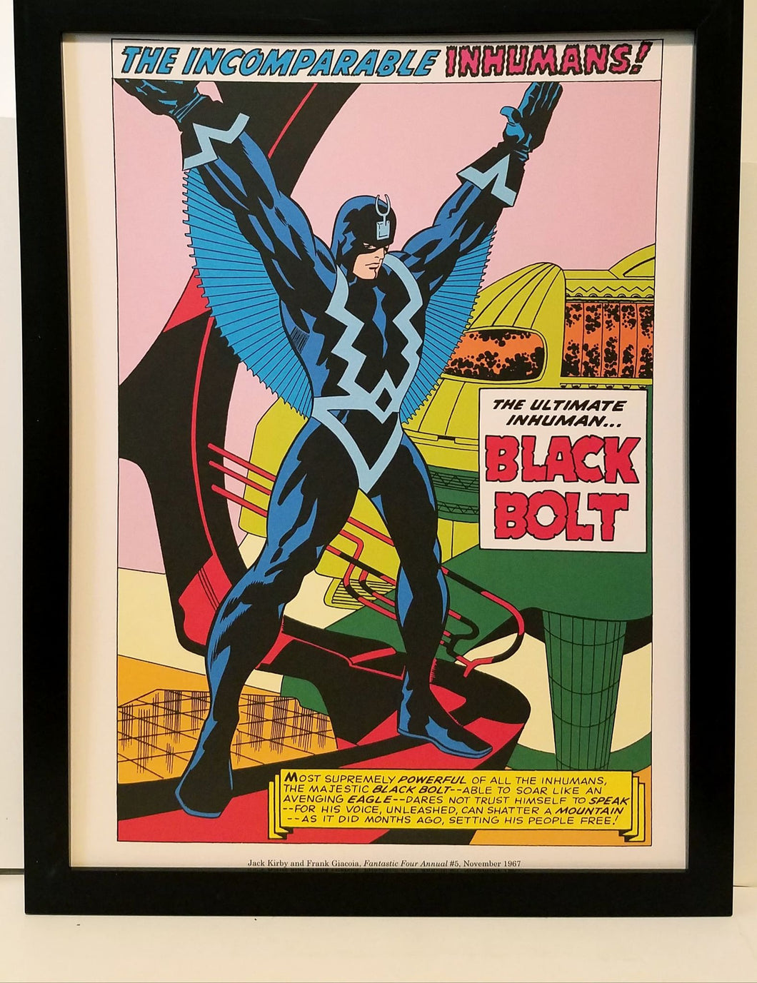 Inhumans Black Bolt by Jack Kirby 9x12 FRAMED Marvel Comics Vintage Art Print Poster