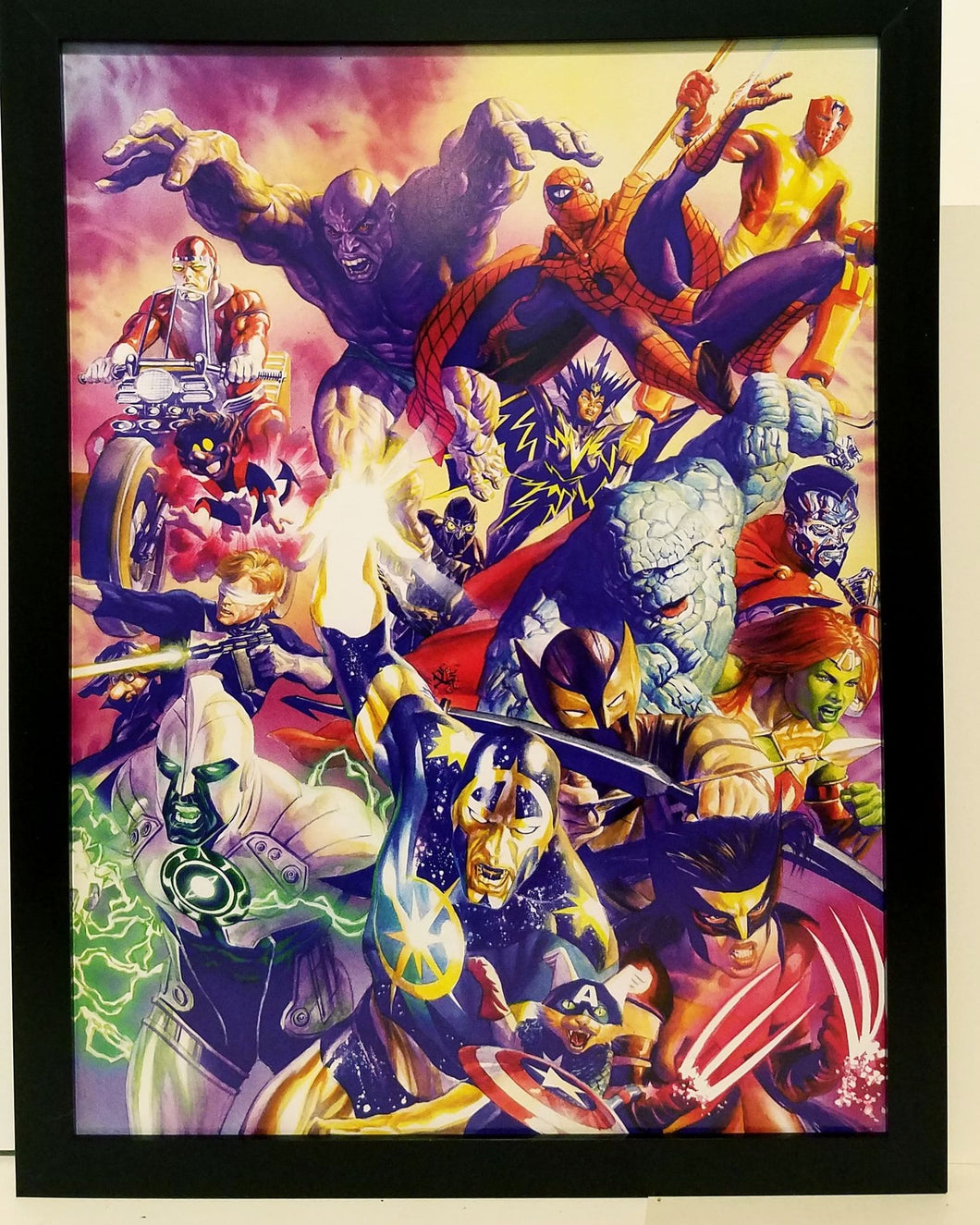 Secret Wars #1 homage by Alex Ross 9x12 FRAMED Marvel Comics Art Print Poster