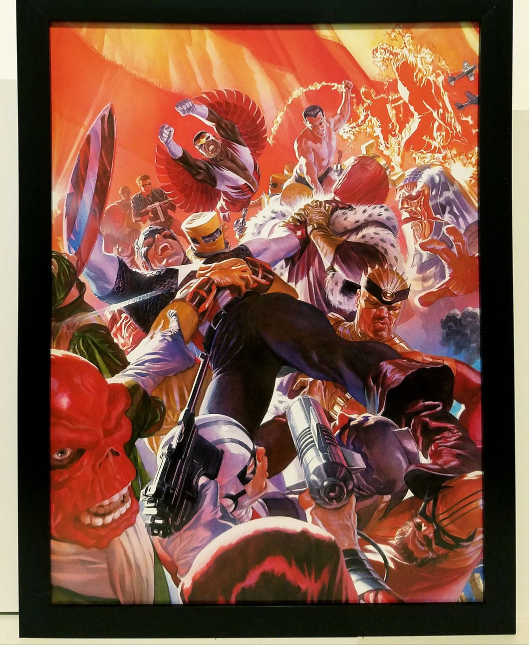 Captain America Rogue's Gallery by Alex Ross 9x12 FRAMED Marvel Comics Art Print Poster
