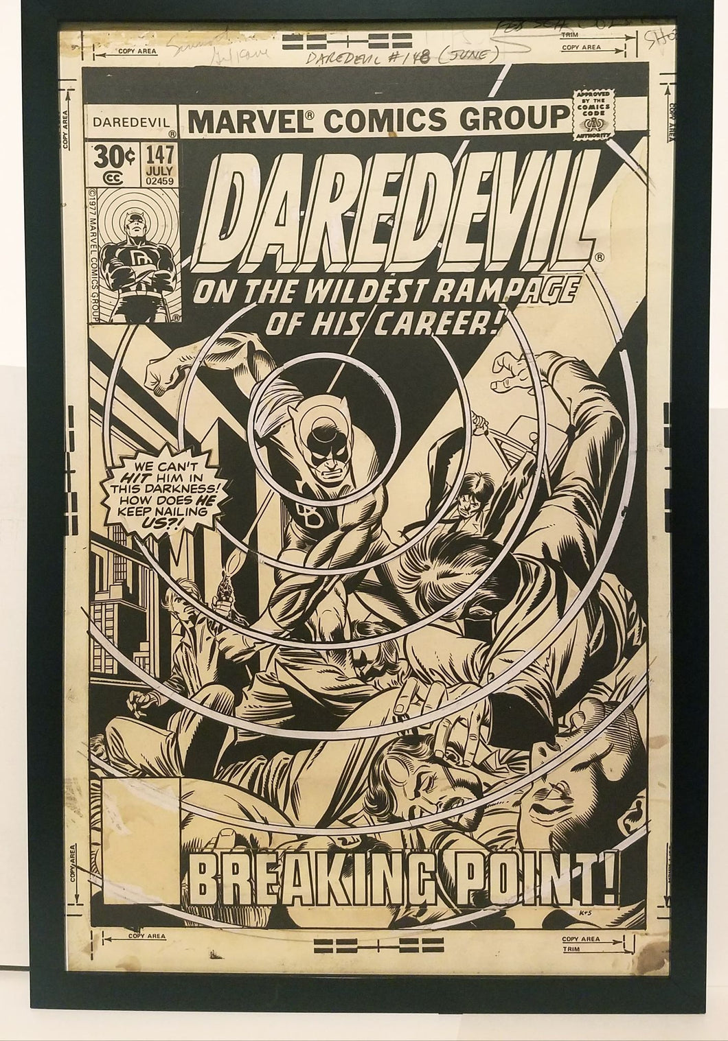 Daredevil #147 by Gil Kane 11x17 FRAMED Original Art Poster Marvel Comics