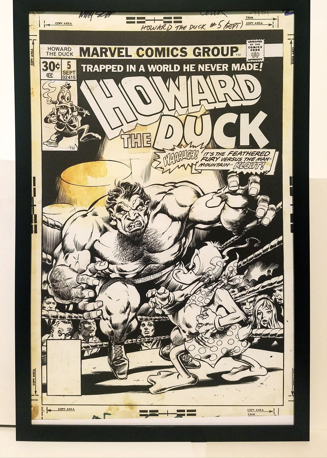 Howard the Duck #5 by Gene Colan 11x17 FRAMED Original Art Poster Marvel Comics