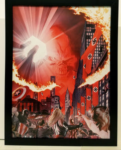 Captain America Red Skull WWII by Alex Ross 9x12 FRAMED Marvel Comics Art Print Poster