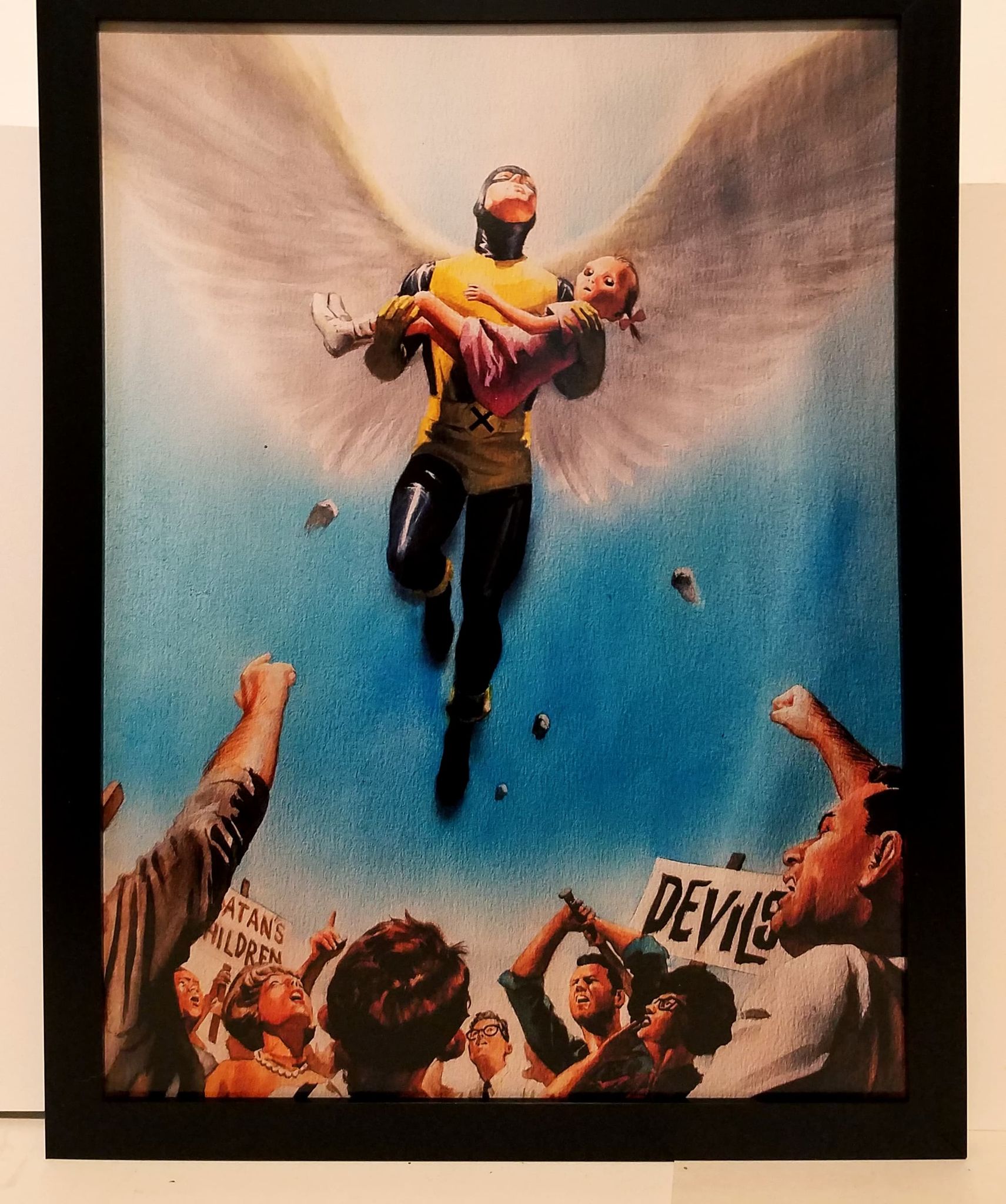 Marvels X-Men Angel by Alex Ross 9x12 FRAMED Marvel Comics Art