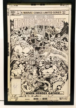 Load image into Gallery viewer, Contest of Champions #1 by John Romita Jr 11x17 FRAMED Original Art Poster Marvel Comics
