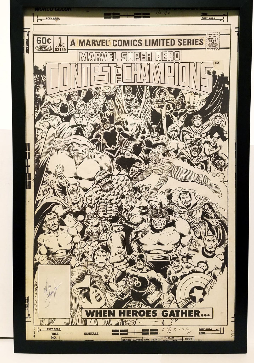 Contest of Champions #1 by John Romita Jr 11x17 FRAMED Original Art Poster Marvel Comics