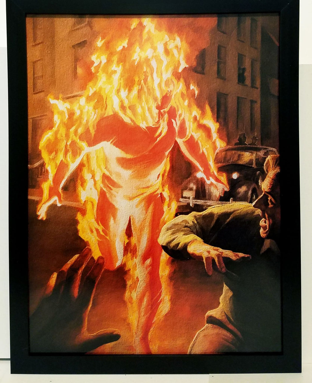 Marvels Human Torch by Alex Ross 9x12 FRAMED Marvel Comics Art Print Poster