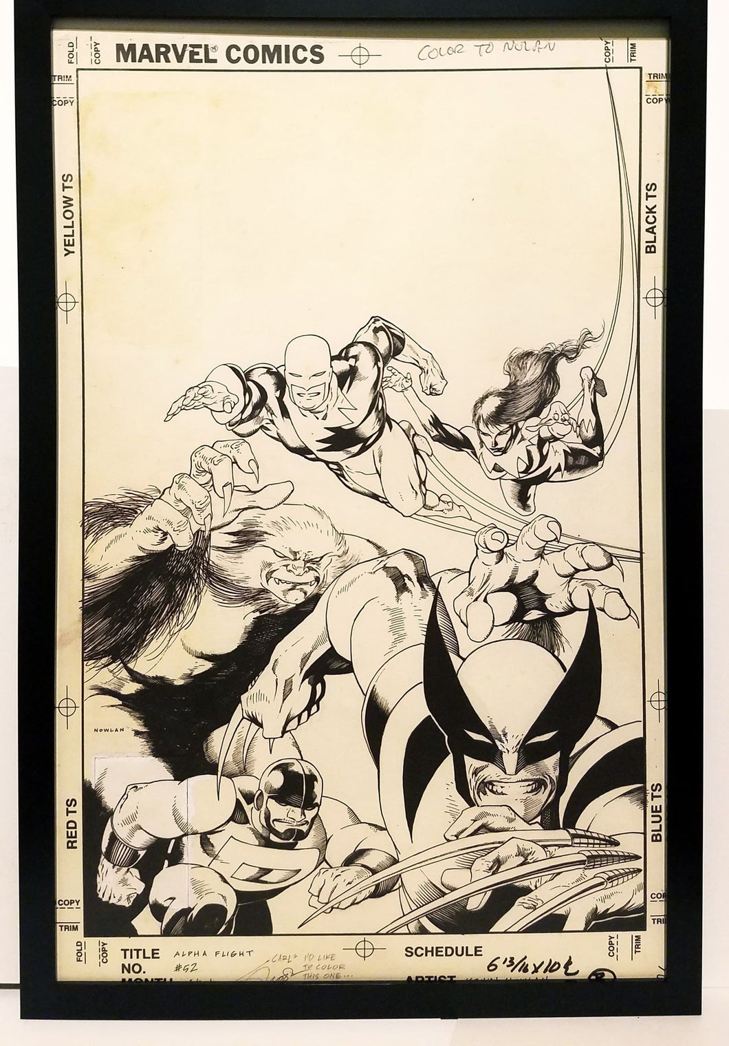 Alpha Flight #52 by Kevin Nowlan 11x17 FRAMED Original Art Poster Marvel Comics