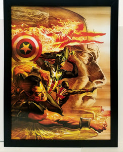 Captain America Invaders WWII by Alex Ross 9x12 FRAMED Marvel Comics Art Print Poster
