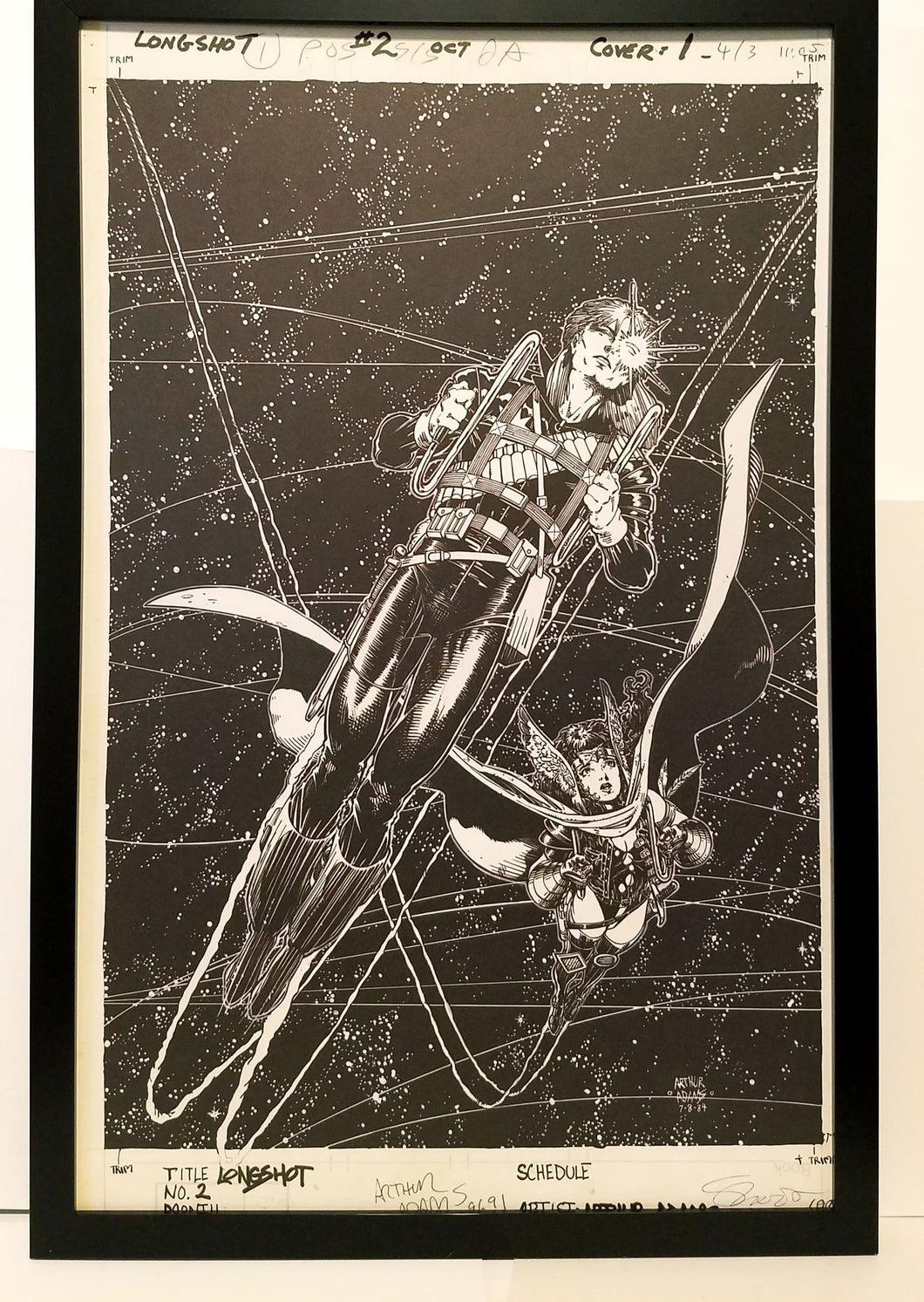 Longshot #2 by Art Adams 11x17 FRAMED Original Art Poster Marvel Comics