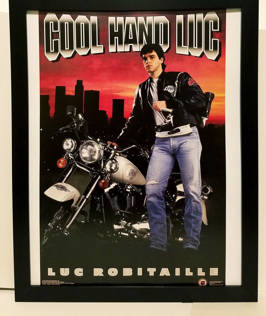 Luc Robitaille LA Kings Costacos Brothers 8.5x11 FRAMED Print Vintage 90s Poster