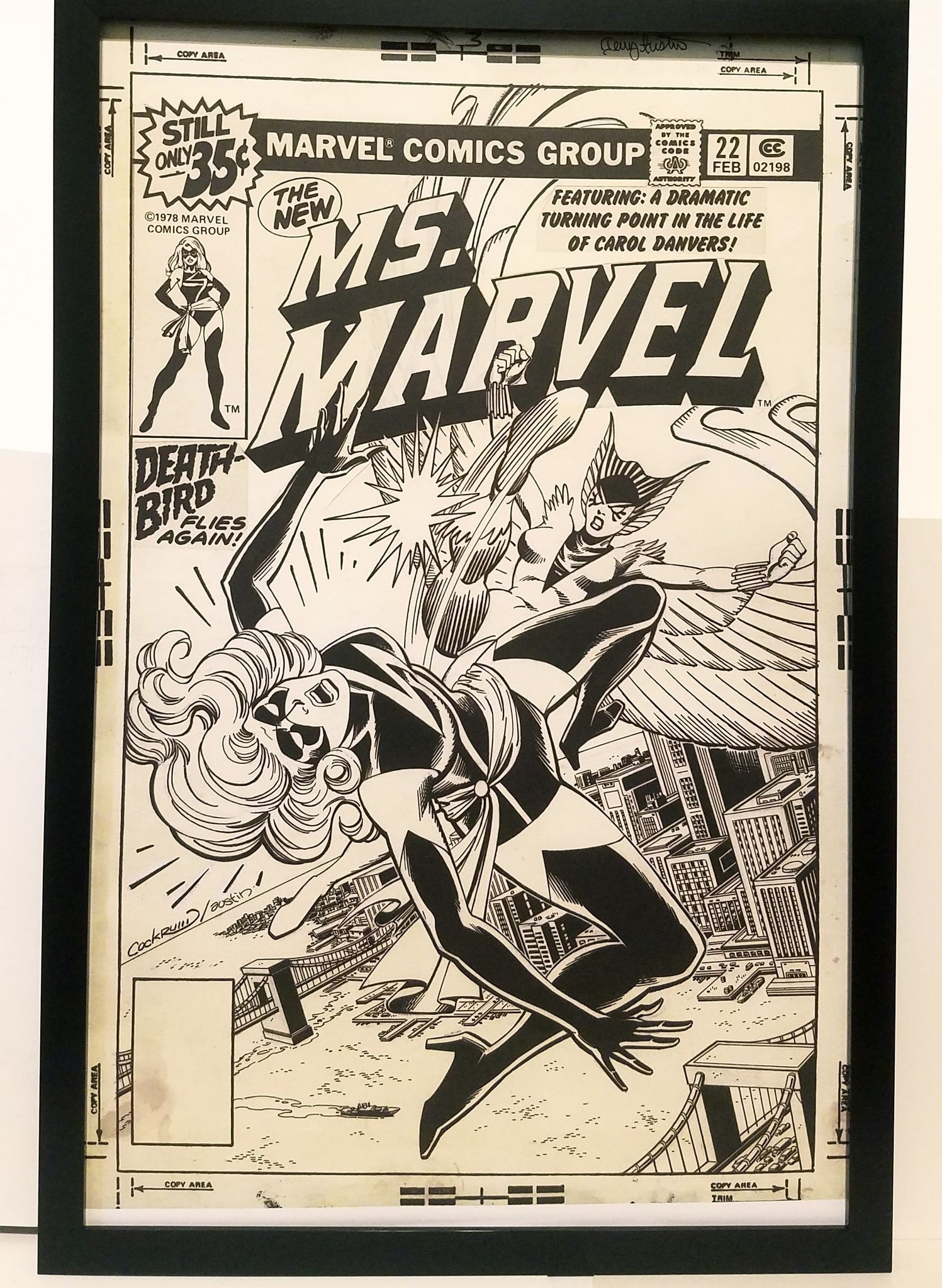 Ms. Marvel #22 by Dave Cockrum 11x17 FRAMED Original Art Poster 
