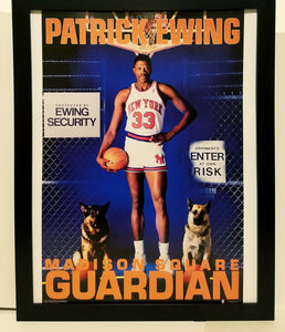 Patrick Ewing NY Knicks Costacos Brothers 8.5x11 FRAMED Print Vintage 80s Poster