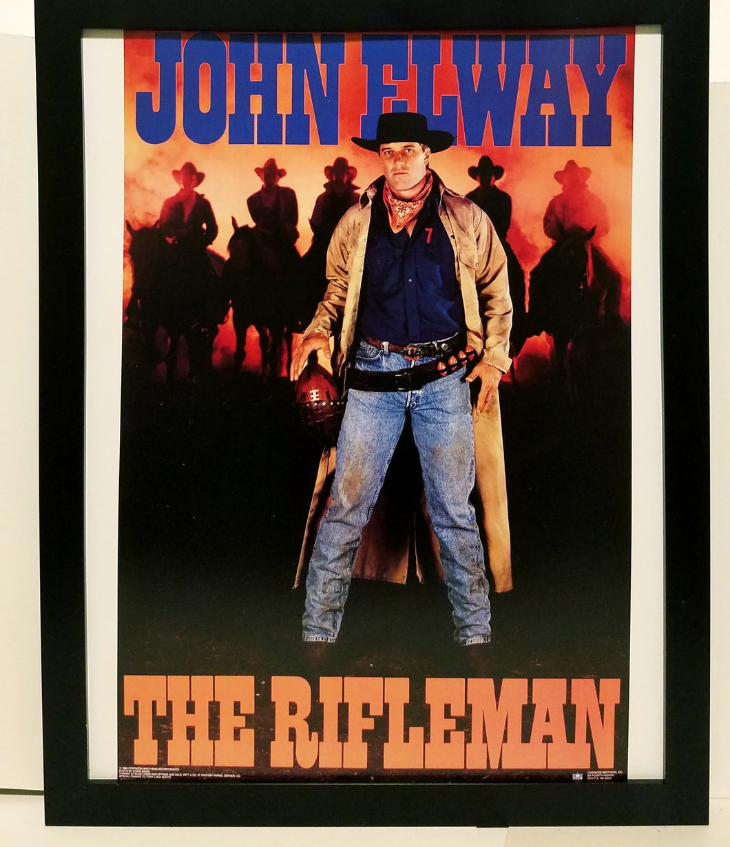 John Elway Broncos Costacos Brothers 8.5x11 FRAMED Print Vintage 80s Poster