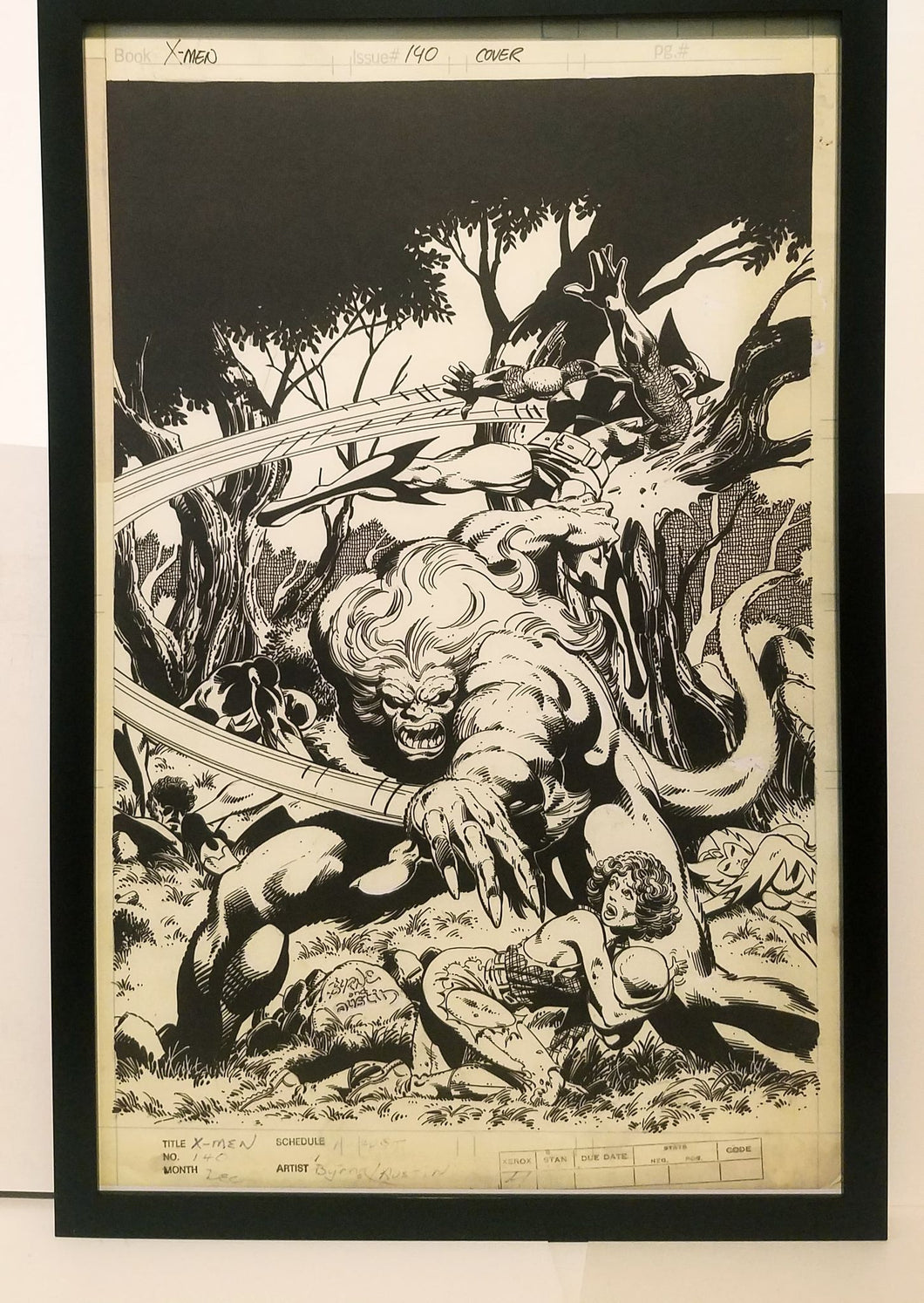 Uncanny X-Men #140 by John Byrne 11x17 FRAMED Original Art Poster Marvel Comics