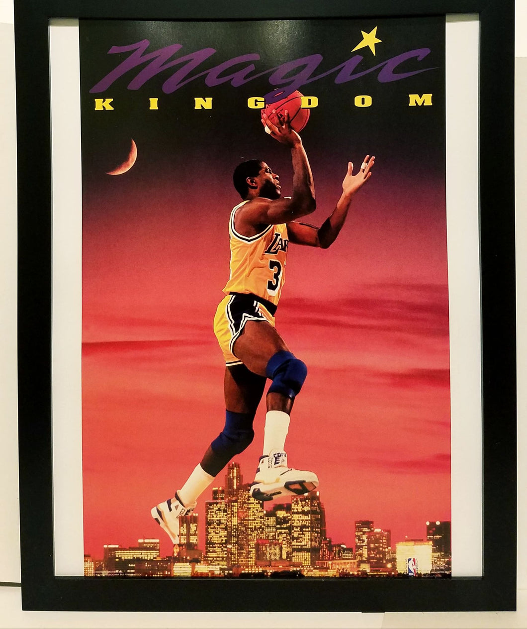 Magic Johnson LA Lakers Costacos Brothers 8.5x11 FRAMED Print Vintage 90s Poster