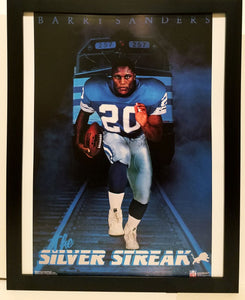 Barry Sanders Lions Costacos Brothers 8.5x11 FRAMED Print Vintage 90s Poster