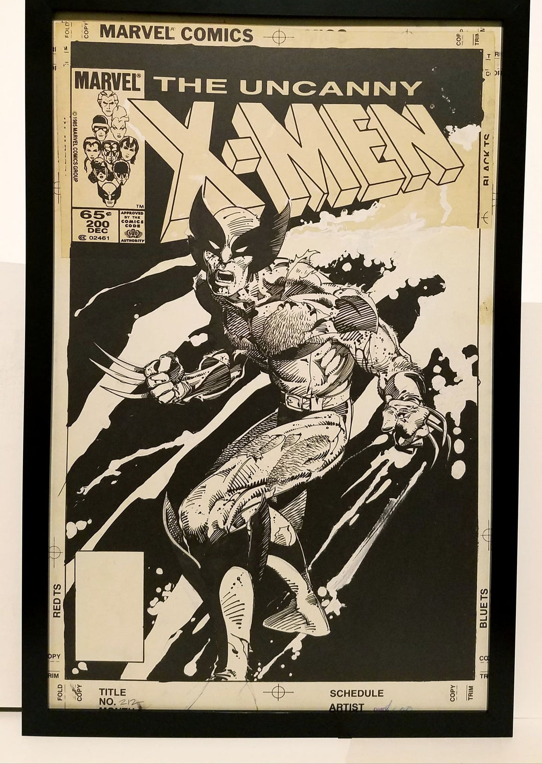 X-Men #212 by Barry Windsor-Smith 11x17 FRAMED Original Art Poster Marvel Comics