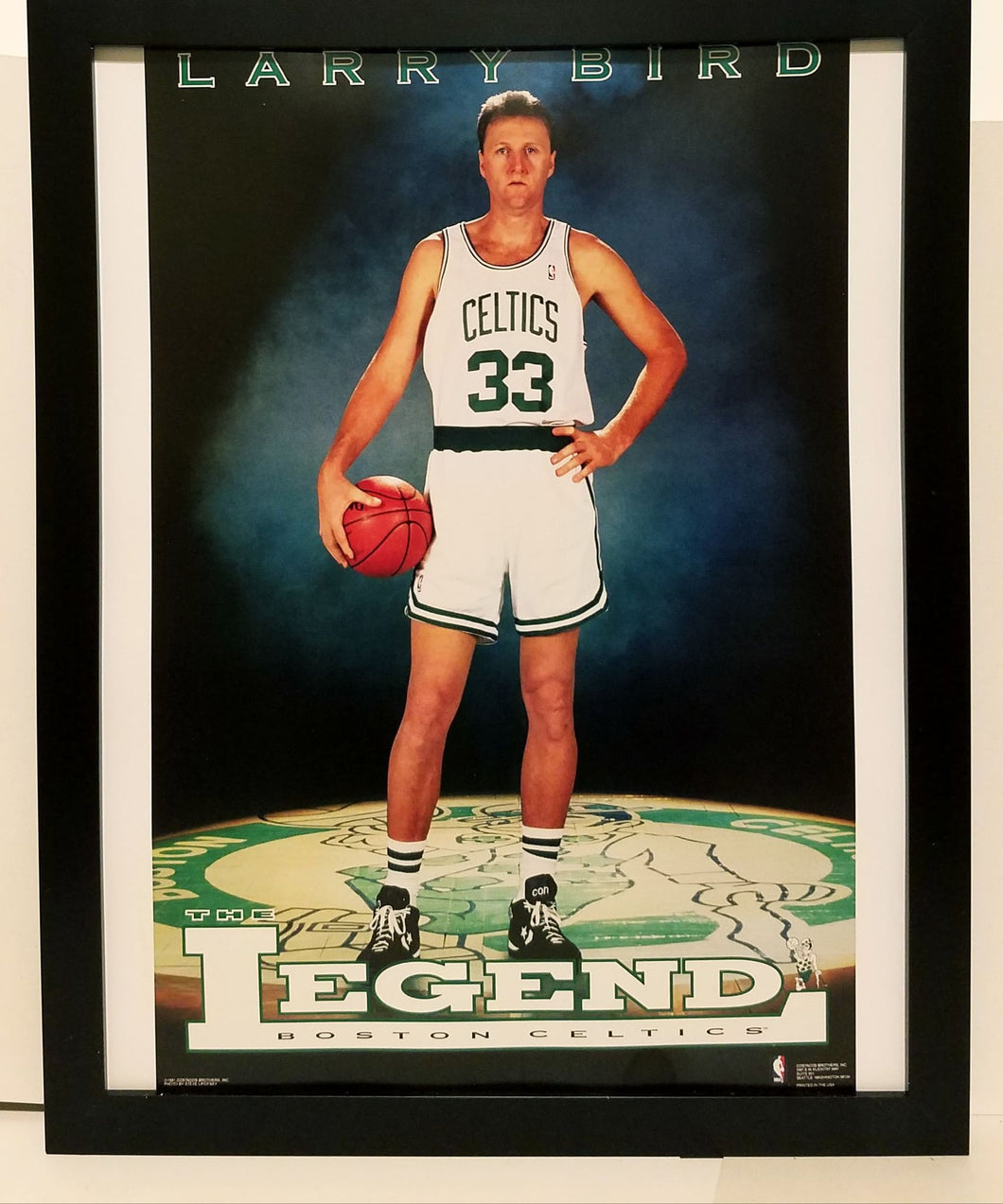 Larry Bird Boston Celtics Costacos Brothers 8.5x11 FRAMED Print Vintage 90s Poster
