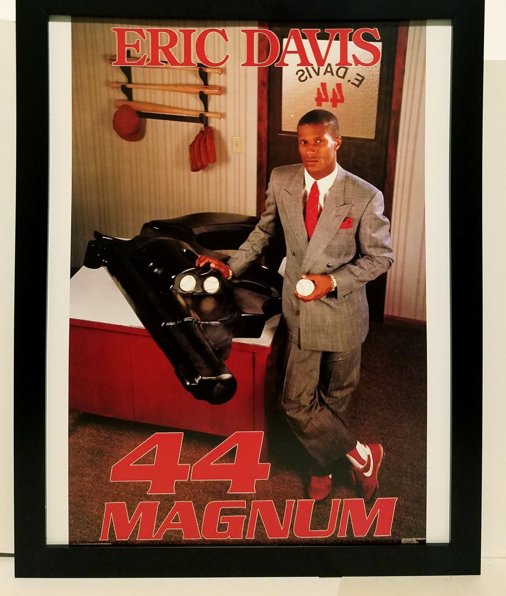 Eric Davis Cincinnati Reds Costacos Brothers 8.5x11 FRAMED Print Vintage  80s Poster