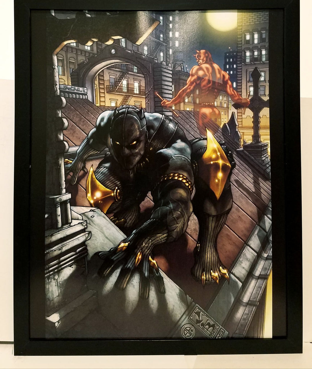 Black Panther Daredevil by Simone Bianchi 11x14 FRAMED Marvel Comics Art Print Poster