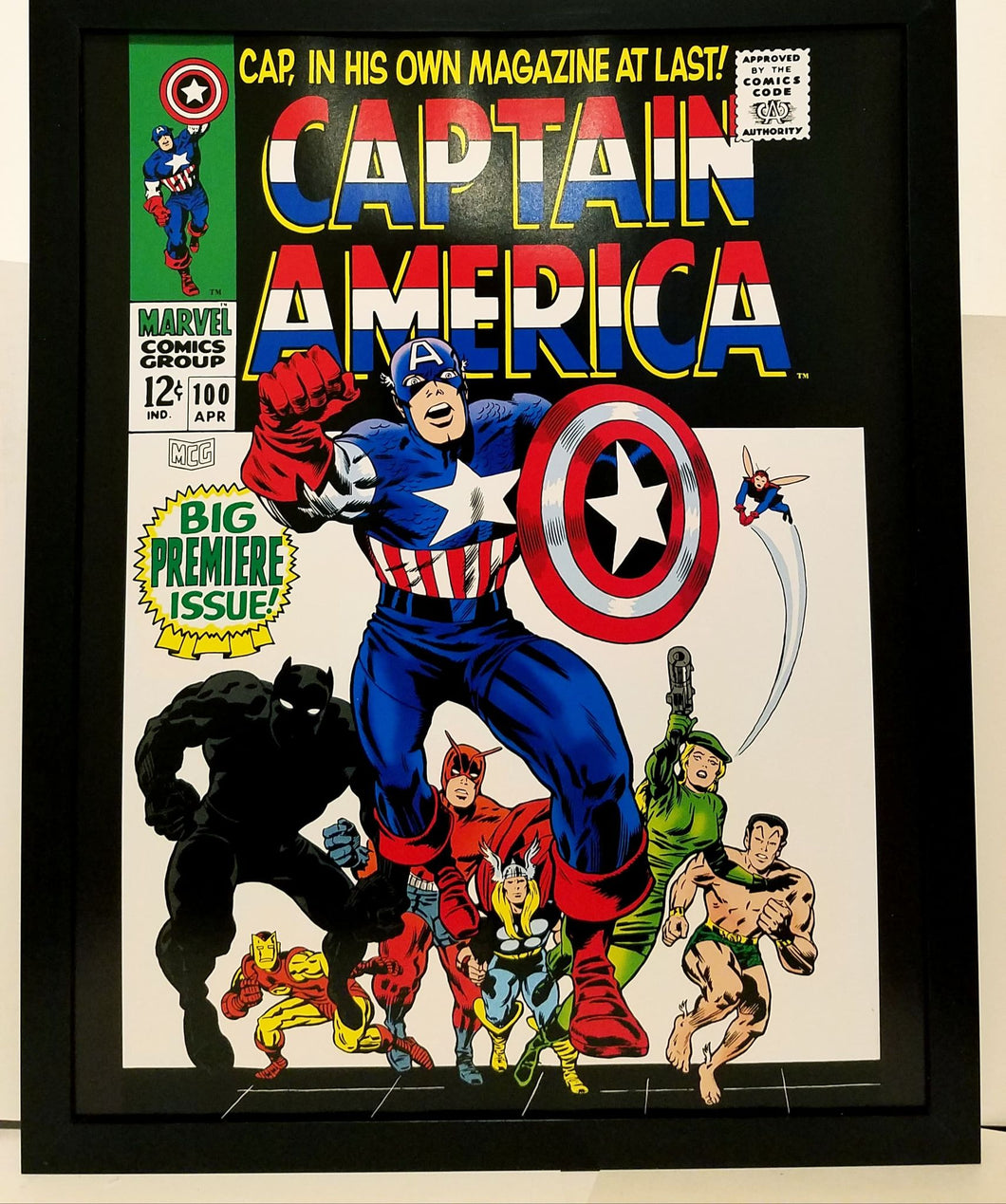 Captain America #100 by Jack Kirby 11x14 FRAMED Marvel Comics Art Print Poster