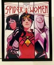 Load image into Gallery viewer, Spider-Woman, Gwen &amp; Silk by Stacey Lee 11x14 FRAMED Marvel Comics Art Print Poster
