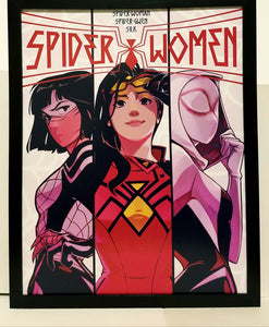 Spider-Woman, Gwen & Silk by Stacey Lee 11x14 FRAMED Marvel Comics Art Print Poster