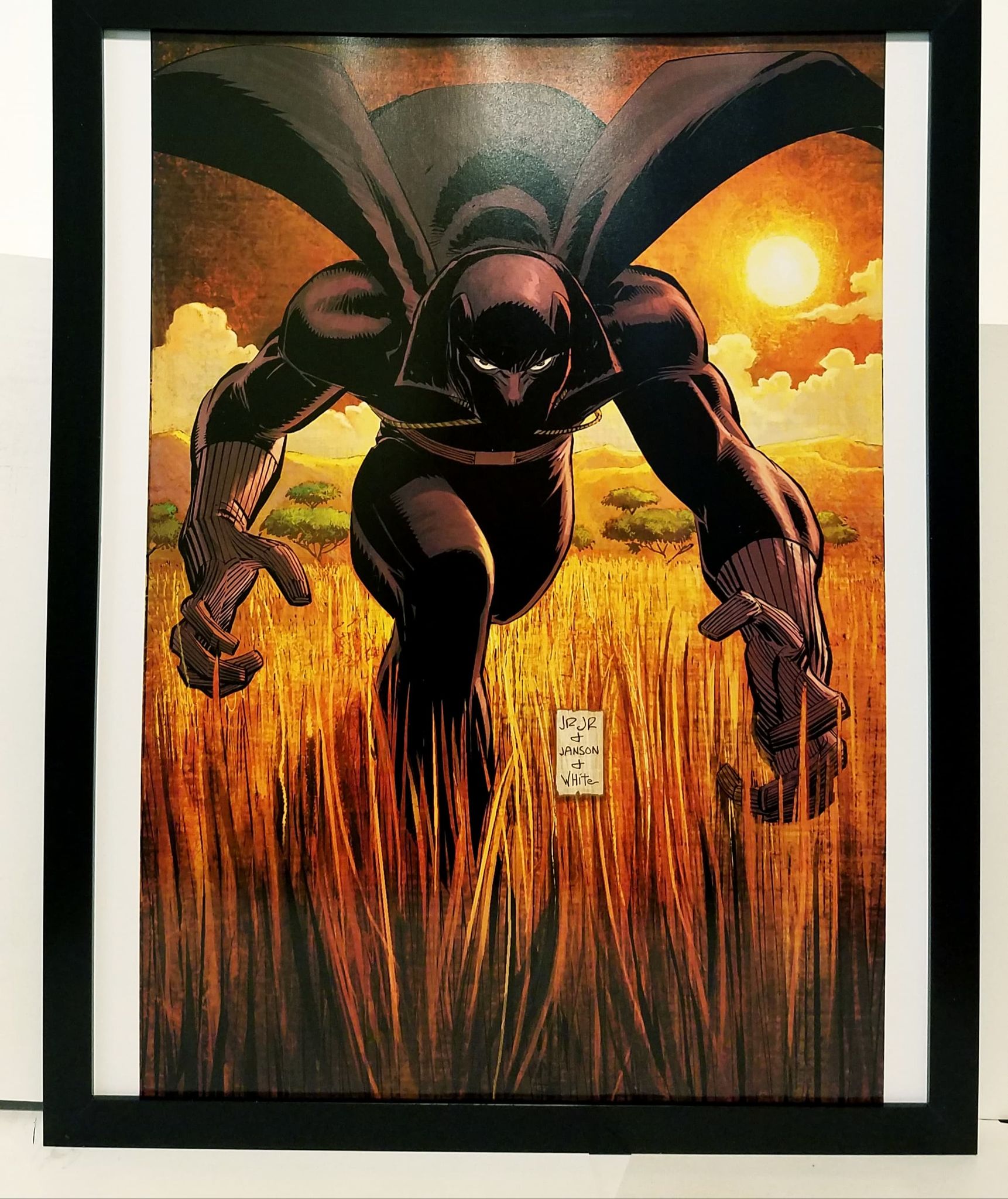 Black Panther by John Romita Jr. 11x14 FRAMED Marvel Comics Art