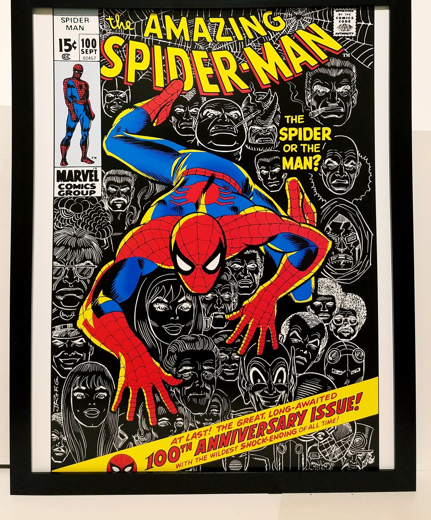 Amazing Spider-Man #100 by John Romita 11x14 FRAMED Marvel Comics 