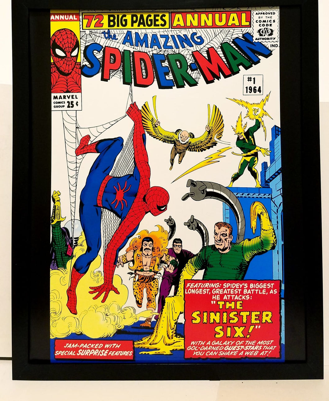 Amazing Spider-Man Annual #1 by Steve Ditko 11x14 FRAMED Marvel Comics Art Print Poster