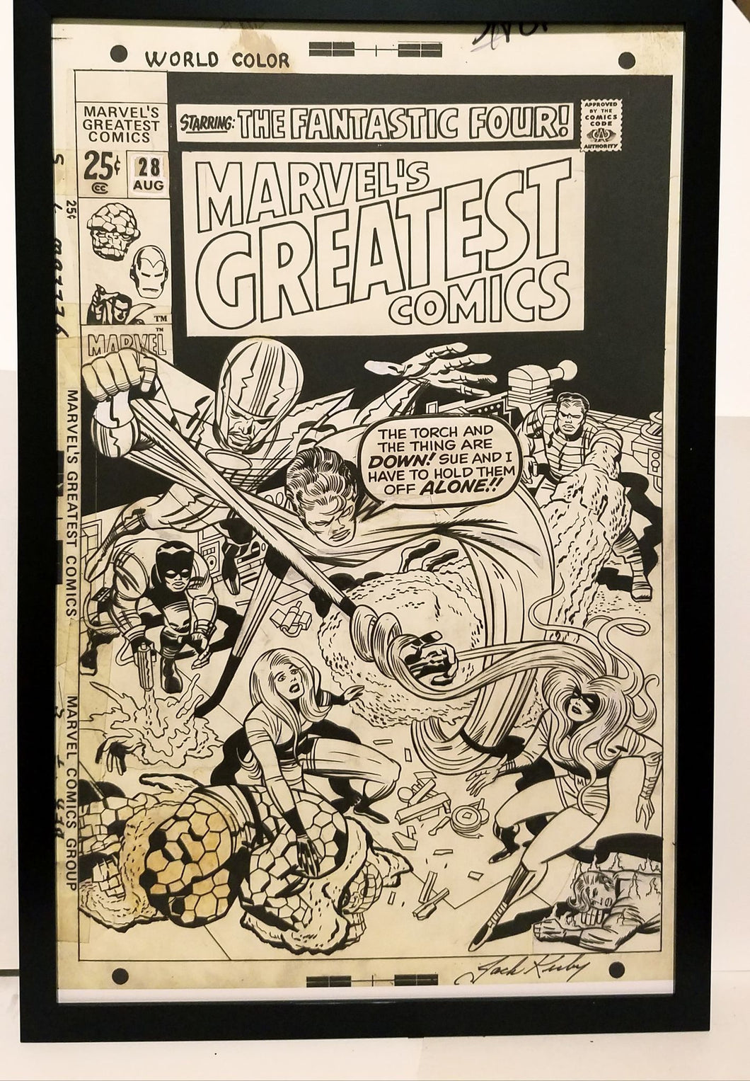 Marvel's Greatest Comics Fantastic Four #28 Jack Kirby 11x17 FRAMED Original Art Poster