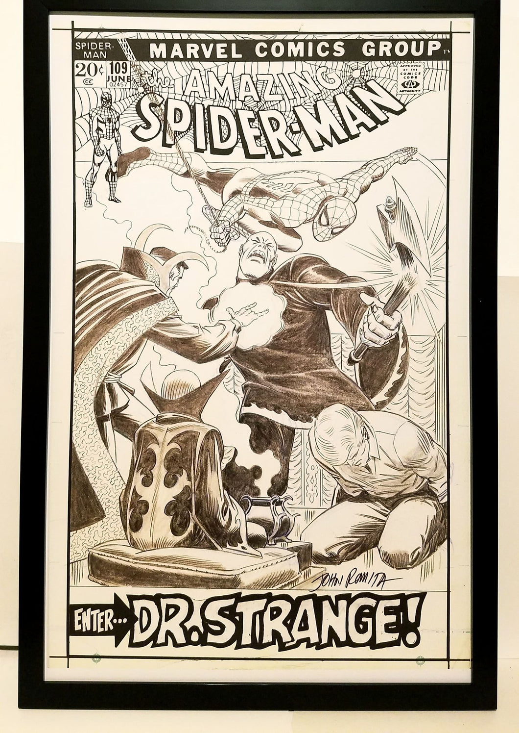 Amazing Spider-Man #109 by John Romita 11x17 FRAMED Original Art Poster Marvel Comics Poster