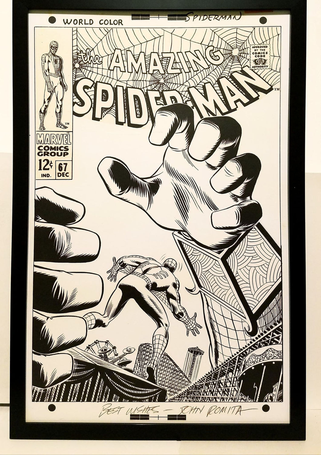 Amazing Spider-Man #67 by John Romita 11x17 FRAMED Original Art Poster Marvel Comics Poster