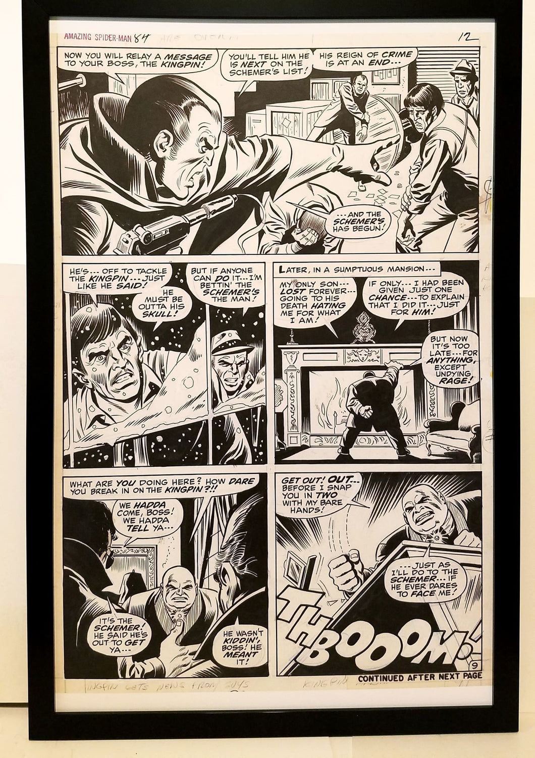 Amazing Spider-Man #84 pg. 9 11x17 FRAMED Original Art Poster Marvel Comics