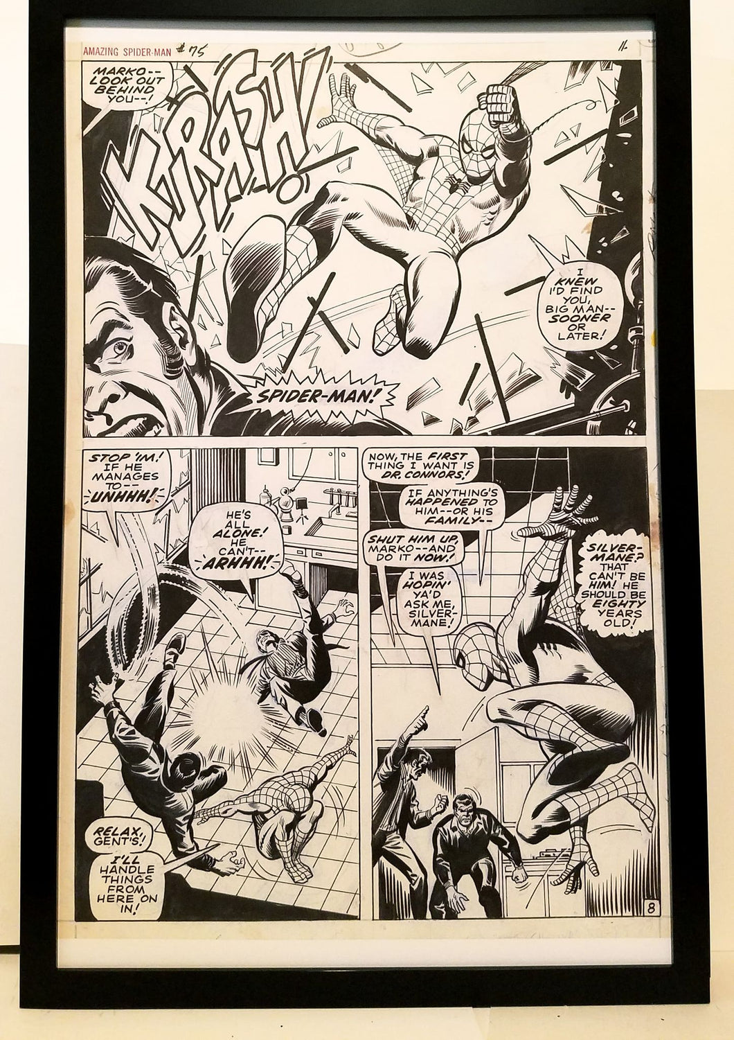 Amazing Spider-Man #75 pg. 8 John Romita 11x17 FRAMED Original Art Poster Marvel Comics