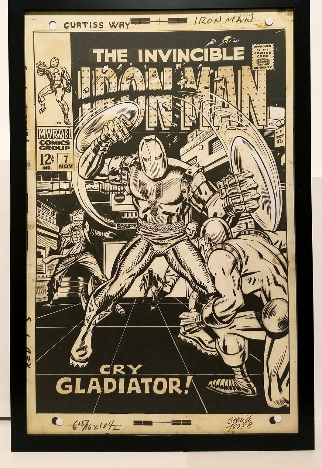 Iron Man #7 by George Tuska 11x17 FRAMED Original Art Poster Marvel Comics