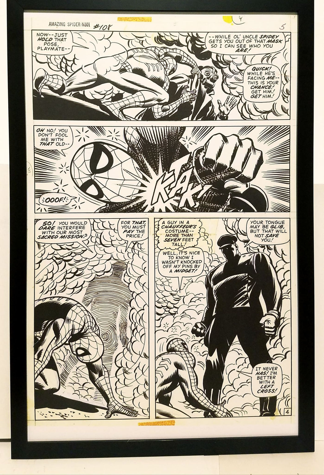 Amazing Spider-Man #108 pg. 4 John Romita 11x17 FRAMED Original Art Poster Marvel Comics