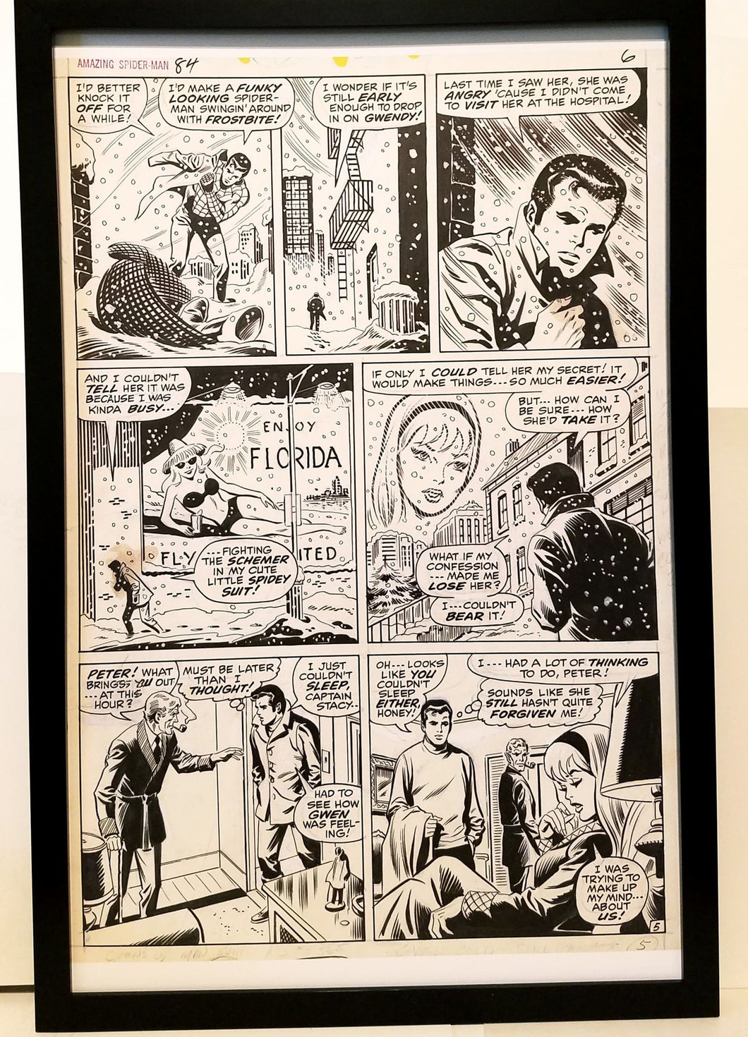 Amazing Spider-Man #84 pg. 5 11x17 FRAMED Original Art Poster Marvel Comics